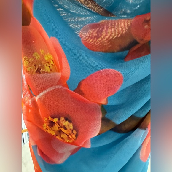 Zara Small Drape Printed Tulle Dress - Picture 4 of 8